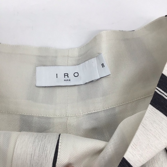 IRO Paris Faguita Striped Shorts High - Waisted Casual Blk/White Size 36 - Picture 5 of 12